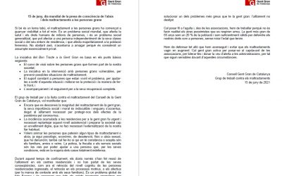 15 DE JUNY: DIA MUNDIAL DE LA PRESA DE CONSCIÈNCIA DE L’ABÚS I DELS MALTRACTAMENTS A LES PERSONES GRANS