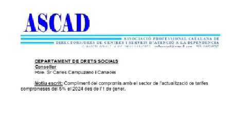 ESCRIT ASCAD AL CONSELLER D.S.