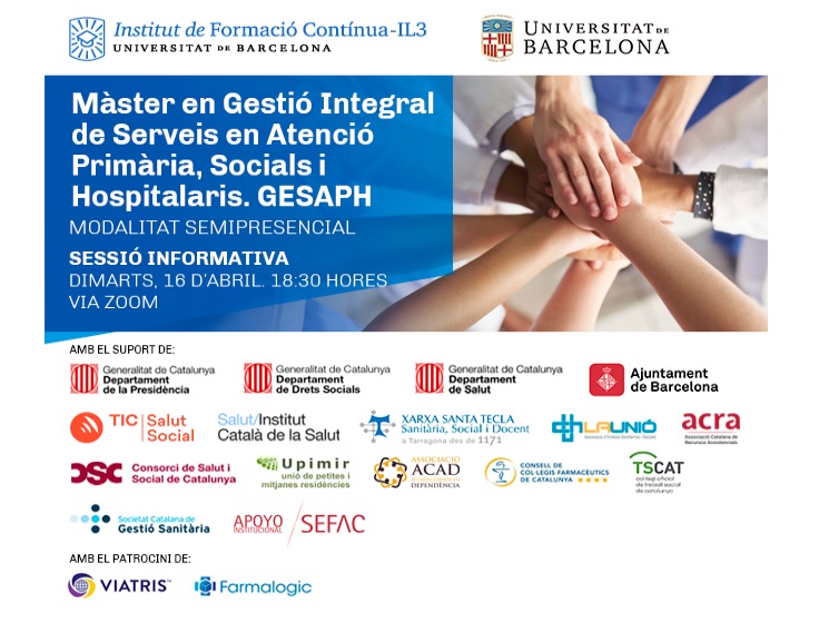 MÀSTER EN GESTIÓ INTEGRAL DE SERVEIS EN ATENCIÓ PRIMÀRIA, SOCIALS I HOSPITALARIS. GESAPH