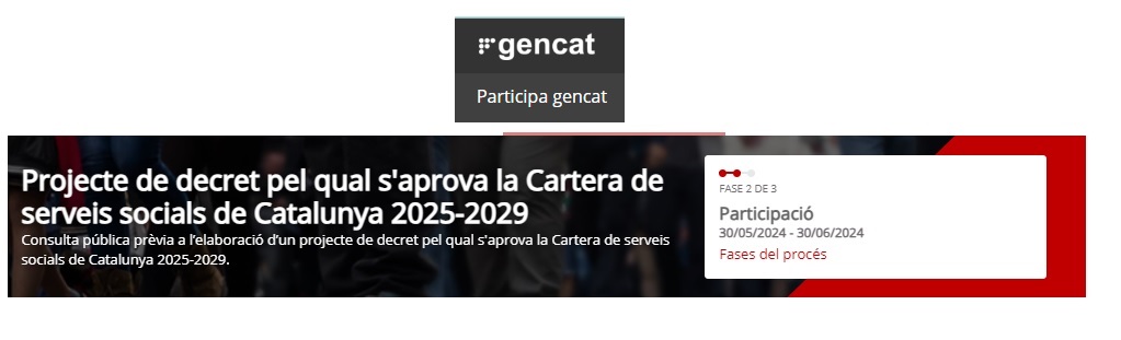 PROCÉS PARTICIPATIU CARTERA DE SERVEIS SOCIALS