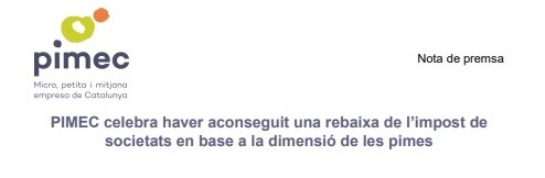 NOTA PREMSA PIMEC
