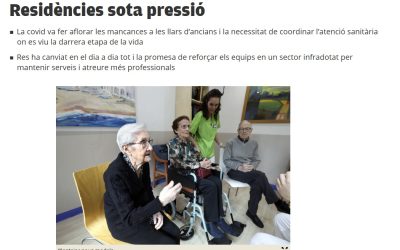 ARTICLE EL PUNT AVUI: RESIDÈNCIES SOTA PRESSIÓ
