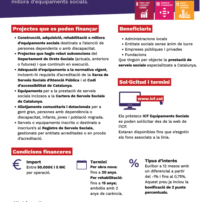ICF EQUIPAMENTS SOCIALS-PRÉSTECS BONIFICATS